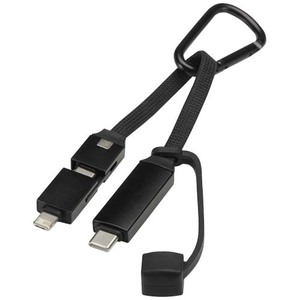 Fotografie k reklamnímu předmětu „Nabíjecí kabel Algieba 65 W 3 v 1 z recyklovaného hliníku s karabinou“