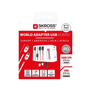 Fotografie k reklamnímu předmětu „SKROSS® MUV AC65PD univerzální adaptér s kabelem USB-C“