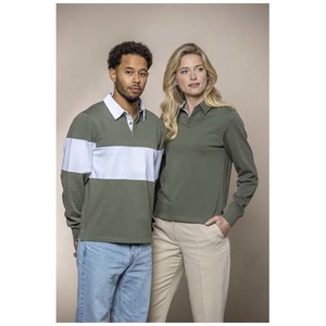 Fotografie k reklamnímu předmětu „Clyde unisex organic rugby polo sweatshirt“