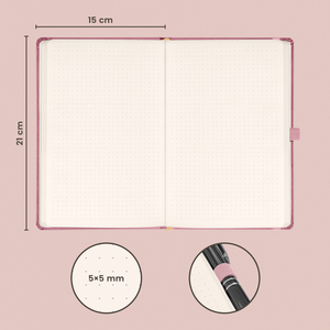 Fotografie k reklamnímu předmětu „NOTIQUE Notes Aprint Neo, růžový, tečkovaný, 15 x 21 cm“