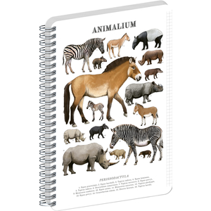 Fotografie reklamního předmětu „NOTIQUE Spirálový blok Animalium – Lichokopytníci, čtverečkovaný, A4“