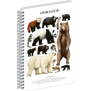 Fotografie reklamního předmětu „NOTIQUE Spirálový blok Animalium – Medvědovité šelmy, čistý, A5“