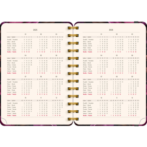 Fotografie k reklamnímu předmětu „NOTIQUE Spirálový 18měsíční diář Petito – Fialové květy 2025/2026, 13 x 18 cm“