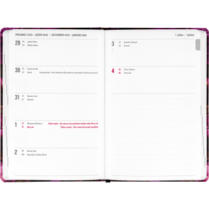 Fotografie k reklamnímu předmětu „NOTIQUE 18měsíční diář Petito – Fialové květy 2025/2026, 11 x 17 cm“