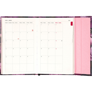 Fotografie k reklamnímu předmětu „NOTIQUE Týdenní magnetický diář Fialové květy 2026, 13 x 21 cm“