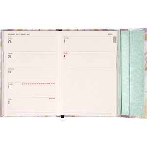 Fotografie k reklamnímu předmětu „NOTIQUE Týdenní magnetický diář Růžový mramor 2026, 11 x 16 cm“