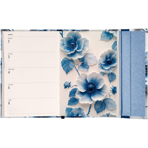 Fotografie k reklamnímu předmětu „NOTIQUE Týdenní magnetický diář Porcelánový květ 2026, 11 x 16 cm“