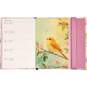 Fotografie k reklamnímu předmětu „NOTIQUE Týdenní magnetický diář Ptáčci 2026, 11 x 16 cm“