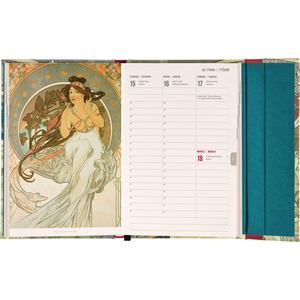 Fotografie k reklamnímu předmětu „NOTIQUE Týdenní magnetický diář Alfons Mucha 2027, 11 x 16 cm“