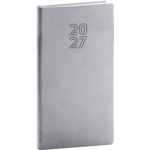 Fotografie reklamního předmětu „NOTIQUE Kapesní diář Aprint 2027, šedý, 9 x 15,5 cm“