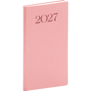 Fotografie reklamního předmětu „NOTIQUE Kapesní diář Biella 2027, růžový, 9 x 15,5 cm“