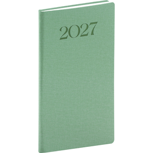 Fotografie reklamního předmětu „NOTIQUE Kapesní diář Biella 2027, zelený, 9 x 15,5 cm“