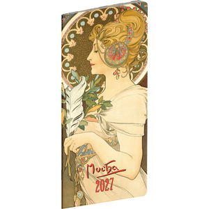 Fotografie reklamního předmětu „NOTIQUE Kapesní diář Alfons Mucha 2027, plánovací měsíční, 8 x 18 cm“
