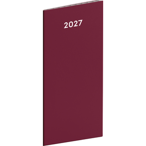 Fotografie reklamního předmětu „NOTIQUE Kapesní diář Vínový 2027, plánovací měsíční, 8 x 18 cm“