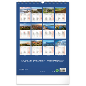Fotografie k reklamnímu předmětu „Nástěnný kalendář 2024 s extra velkým kalendáriem, 33 × 46 cm“