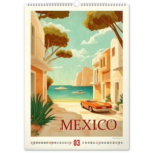 Fotografie k reklamnímu předmětu „NOTIQUE Nástěnný kalendář Vintage plakáty – tropické ráje 2026, 33 x 46 cm“