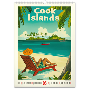 Fotografie k reklamnímu předmětu „NOTIQUE Nástěnný kalendář Vintage plakáty – tropické ráje 2026, 33 x 46 cm“