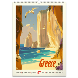 Fotografie k reklamnímu předmětu „NOTIQUE Nástěnný kalendář Vintage plakáty – tropické ráje 2026, 33 x 46 cm“