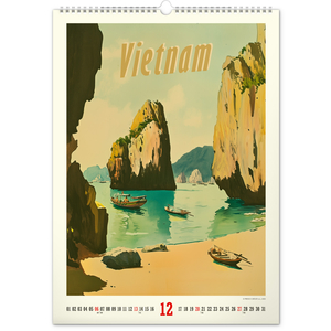 Fotografie k reklamnímu předmětu „NOTIQUE Nástěnný kalendář Vintage plakáty – tropické ráje 2026, 33 x 46 cm“