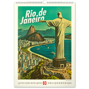 Fotografie k reklamnímu předmětu „NOTIQUE Nástěnný kalendář Vintage plakáty – světová města 2026, 33 x 46 cm“