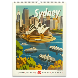 Fotografie k reklamnímu předmětu „NOTIQUE Nástěnný kalendář Vintage plakáty – světová města 2026, 33 x 46 cm“