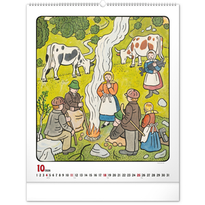 Fotografie k reklamnímu předmětu „NOTIQUE Nástěnný kalendář Josef Lada 2026, 48 x 56 cm“