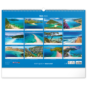 Fotografie k reklamnímu předmětu „NOTIQUE Nástěnný kalendář Moře 2026, 48 x 33 cm“