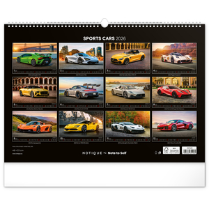 Fotografie k reklamnímu předmětu „NOTIQUE Nástěnný kalendář Auta 2026, 48 x 33 cm“