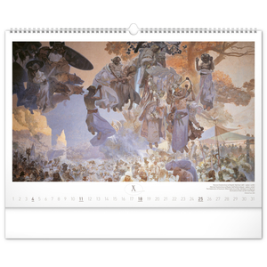 Fotografie k reklamnímu předmětu „NOTIQUE Nástěnný kalendář Slovanská epopej – Alfons Mucha 2026, 48 x 33 cm“