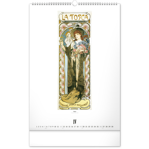 Fotografie k reklamnímu předmětu „NOTIQUE Nástěnný kalendář Alfons Mucha 2026, 33 x 46 cm“