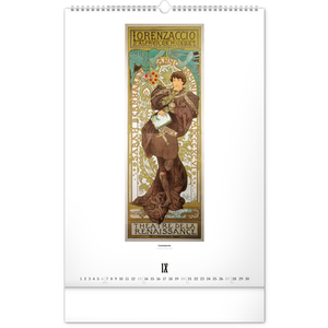 Fotografie k reklamnímu předmětu „NOTIQUE Nástěnný kalendář Alfons Mucha 2026, 33 x 46 cm“