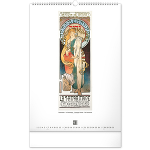 Fotografie k reklamnímu předmětu „NOTIQUE Nástěnný kalendář Alfons Mucha 2026, 33 x 46 cm“