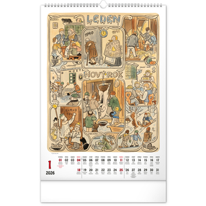 Fotografie k reklamnímu předmětu „NOTIQUE Nástěnný kalendář Josef Lada 2026, 33 x 46 cm“