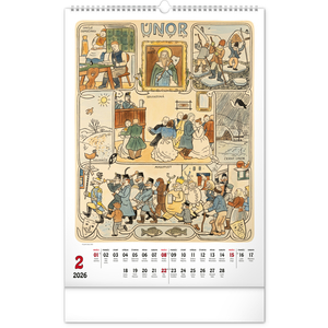 Fotografie k reklamnímu předmětu „NOTIQUE Nástěnný kalendář Josef Lada 2026, 33 x 46 cm“