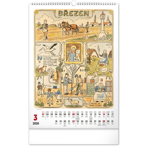 Fotografie k reklamnímu předmětu „NOTIQUE Nástěnný kalendář Josef Lada 2026, 33 x 46 cm“