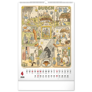 Fotografie k reklamnímu předmětu „NOTIQUE Nástěnný kalendář Josef Lada 2026, 33 x 46 cm“