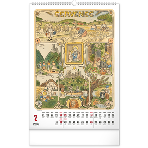 Fotografie k reklamnímu předmětu „NOTIQUE Nástěnný kalendář Josef Lada 2026, 33 x 46 cm“