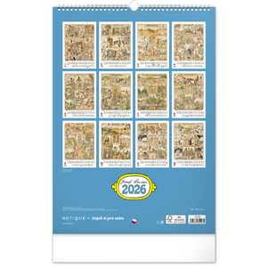 Fotografie k reklamnímu předmětu „NOTIQUE Nástěnný kalendář Josef Lada 2026, 33 x 46 cm“