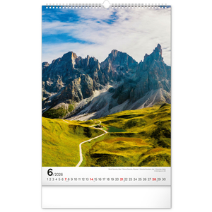 Fotografie k reklamnímu předmětu „NOTIQUE Nástěnný kalendář Hory 2026, 33 x 46 cm“