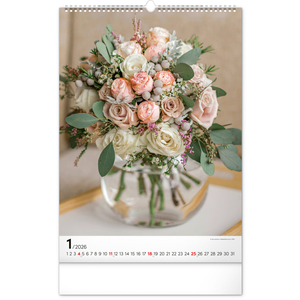 Fotografie k reklamnímu předmětu „NOTIQUE Nástěnný kalendář Kytice 2026, 33 x 46 cm“