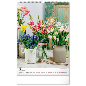Fotografie k reklamnímu předmětu „NOTIQUE Nástěnný kalendář Kytice 2026, 33 x 46 cm“