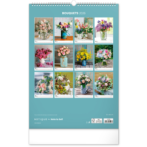 Fotografie k reklamnímu předmětu „NOTIQUE Nástěnný kalendář Kytice 2026, 33 x 46 cm“