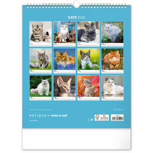 Fotografie k reklamnímu předmětu „NOTIQUE Nástěnný kalendář Kočky 2026, 30 x 34 cm“