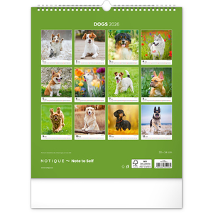 Fotografie k reklamnímu předmětu „NOTIQUE Nástěnný kalendář Psi 2026, 30 x 34 cm“