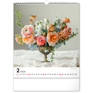 Fotografie k reklamnímu předmětu „NOTIQUE Nástěnný kalendář Květiny 2026, 30 x 34 cm“