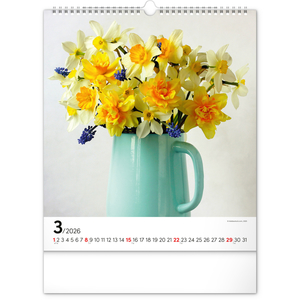 Fotografie k reklamnímu předmětu „NOTIQUE Nástěnný kalendář Květiny 2026, 30 x 34 cm“
