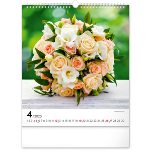 Fotografie k reklamnímu předmětu „NOTIQUE Nástěnný kalendář Květiny 2026, 30 x 34 cm“