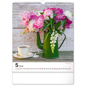 Fotografie k reklamnímu předmětu „NOTIQUE Nástěnný kalendář Květiny 2026, 30 x 34 cm“