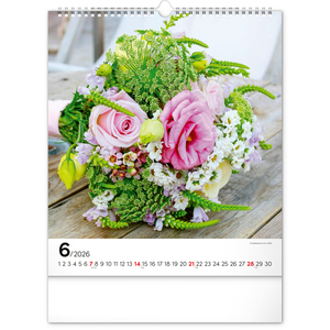 Fotografie k reklamnímu předmětu „NOTIQUE Nástěnný kalendář Květiny 2026, 30 x 34 cm“
