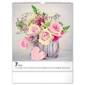 Fotografie k reklamnímu předmětu „NOTIQUE Nástěnný kalendář Květiny 2026, 30 x 34 cm“
